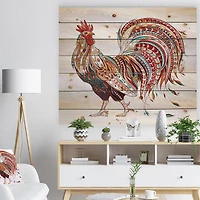Designart - Patterned rooster Symbol of chinese new year