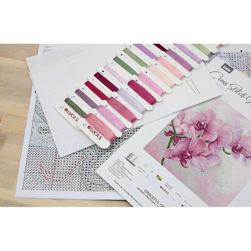 Luca-s Graceful Orchids Counted Cross Stitch Kit