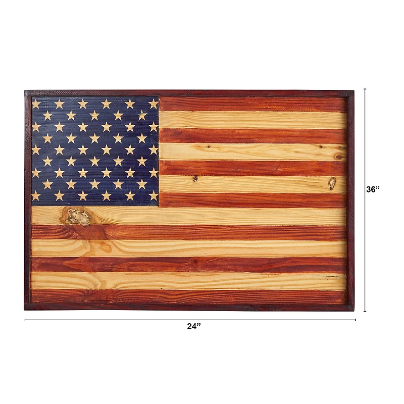 36" Wood American Flag Wall Décor