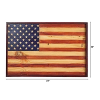 36" Wood American Flag Wall Décor