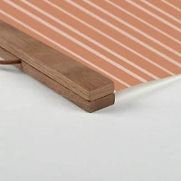 Terracotta Lines 16" x 20" Teak Hanging Canvas