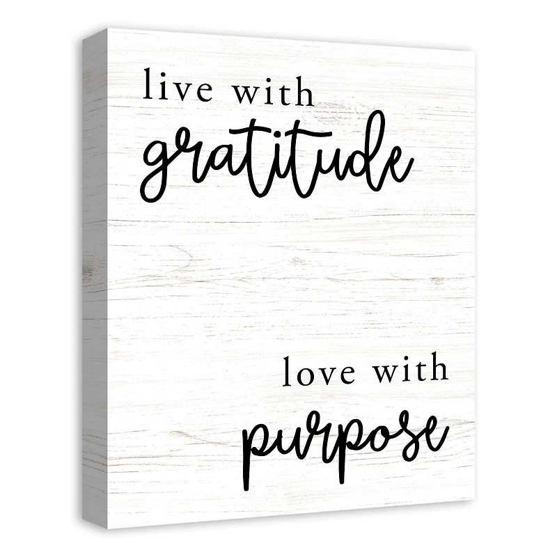 Live WIth Gratitude Love With Purpose 16" x 20" Canvas Wall Art