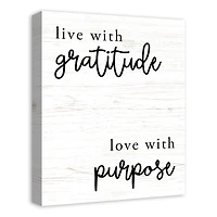 Live WIth Gratitude Love With Purpose 16" x 20" Canvas Wall Art