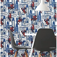 RoomMates Blue Spider-Man Cityscape Peel & Stick Wallpaper