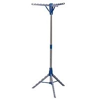 Household Essentials Silver & Blue Collapsible Portable Indoor Tripod Clothes Drying Rack