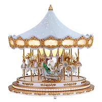 90th Anniversary Collection 17" Ice Blue Animated & Musical LED Crystal Carousel Accent