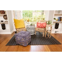 Hello Honey® 16" Square Moroccan Wedding Quilt Pouf with Fringe & Sequins