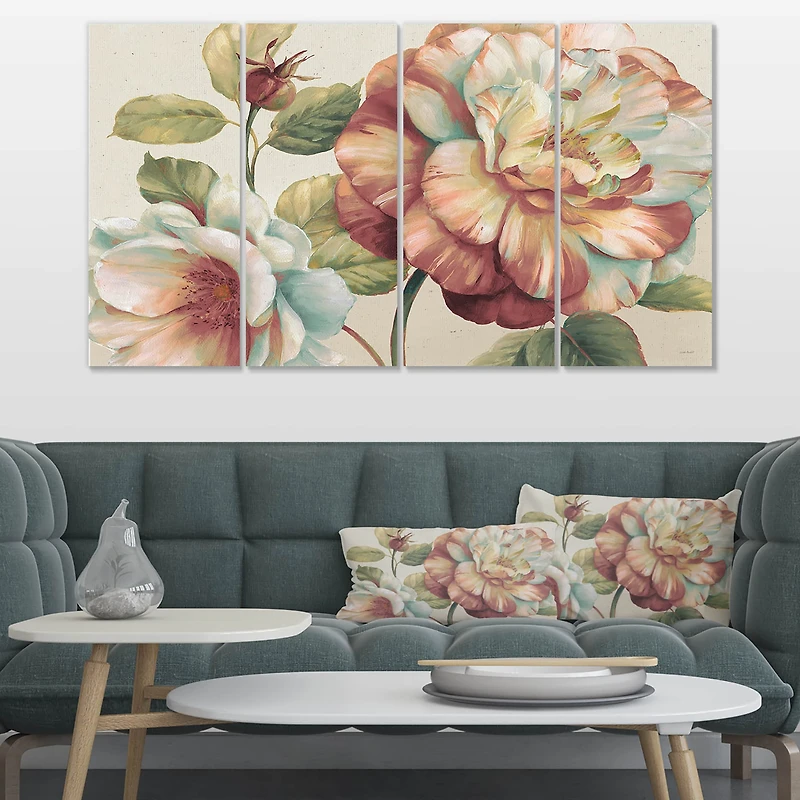 Designart - Romantic Dark Rose Blossing Flowers