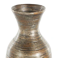 Brown Bamboo Wood Antique Inspired Vase