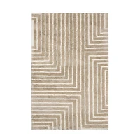 Glitzhome® 5ft. x 8ft. Ivory & Tan Geometric Shag Area Rug