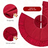 Glitzhome® Deluxe Velvet Ruffled Christmas Tree Skirt