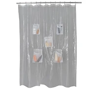 Bath Bliss Heavyweight PEVA Shower Liner with 5 Mesh Pockets