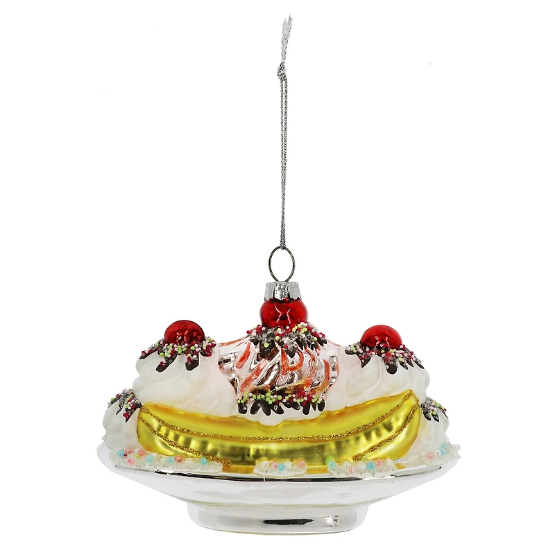 4.5" Glass Banana Split Ornament by Ashland®