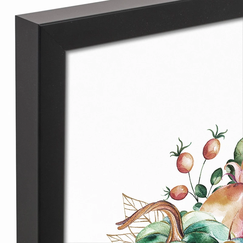 Happy Fall Y'all Canvas Wall Art with Black Frame