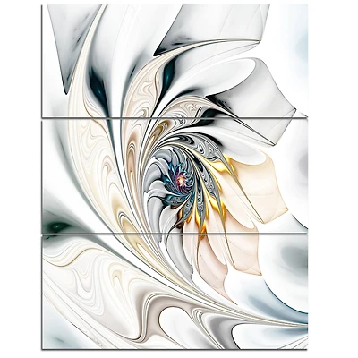 Designart - White Stained Glass Floral Art