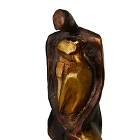 Bronze Polystone Modern People Sculpture, Set of 2" 4", 17"
