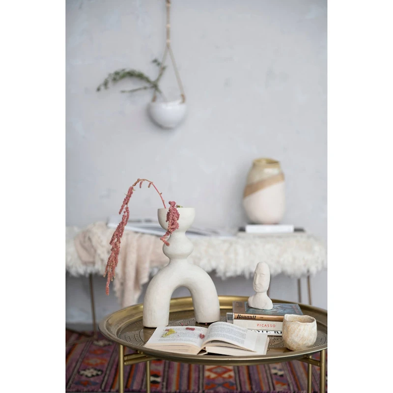 Hello Honey® Bloomingville 12.5" Ivory Sculptural Arched Stoneware Vase