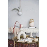 Hello Honey® Bloomingville 12.5" Ivory Sculptural Arched Stoneware Vase