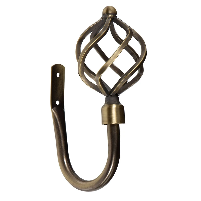 Home Details Antique Brass Royal Twist Curtain Holdback Set