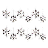 Rainbow Beaded Snowflake Ornament Set