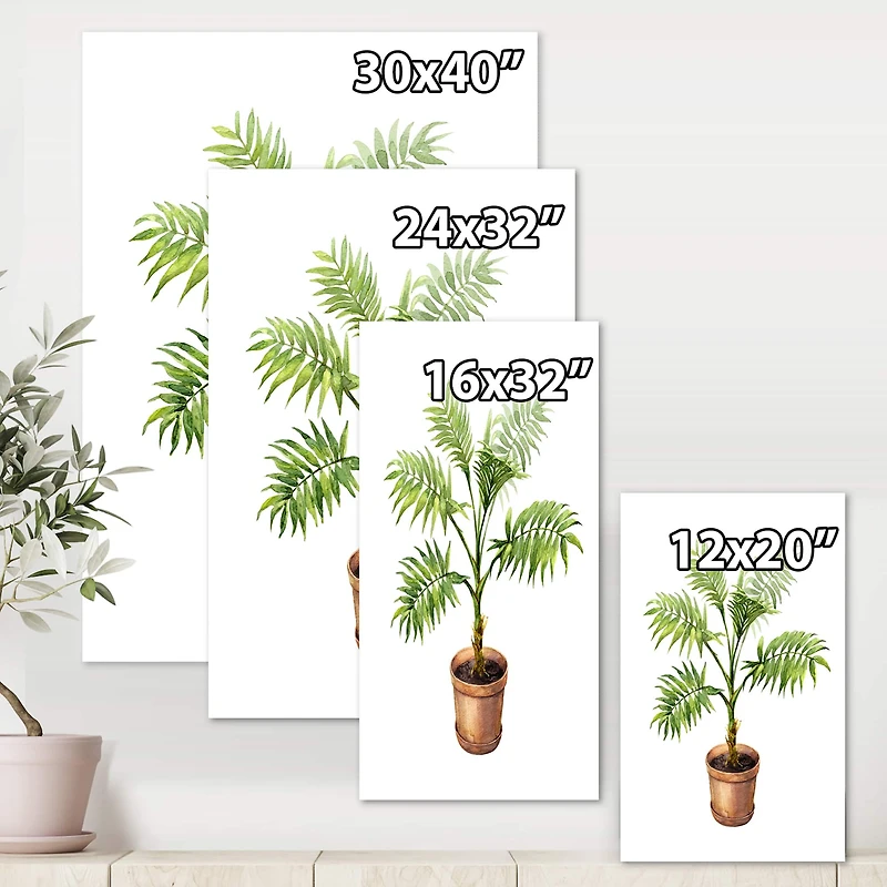 Designart - Palm In Clay Flowerpot