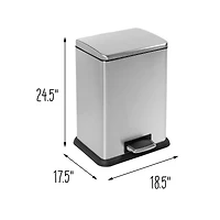 Honey Can Do Tall & Wide 58L Stainless Steel Step Trash Can with Lid
