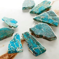 12 Pack:  Blue Imperial Jasper Nugget Beads by Bead Landing™