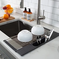 Kitchen Details Over the Sink Drying Rack with Utensil Holder