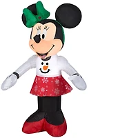 3.5ft. Airblown® Inflatable Minnie Mouse in Snowman Sweater and Snowflake Skirt