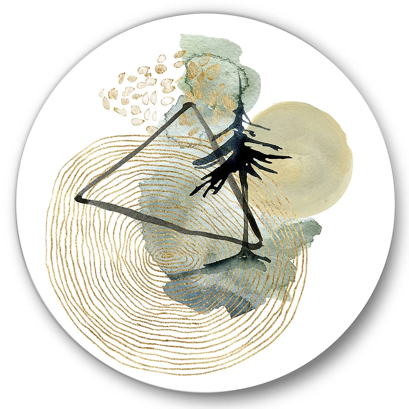 Designart - Abstract Landscape Of Mountains Moon and Tree