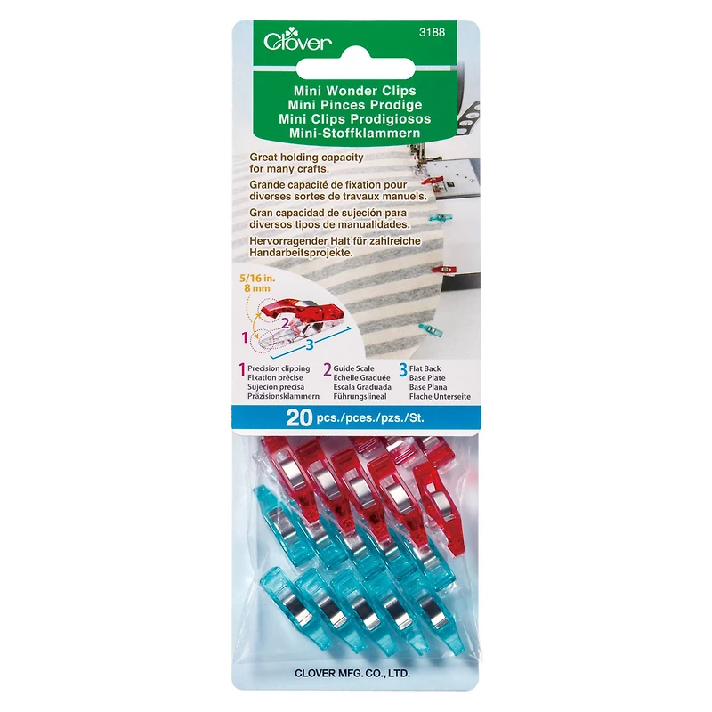 Clover Blue & Red Wonder Clips, 20ct.
