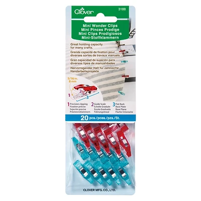 Clover Blue & Red Wonder Clips, 20ct.