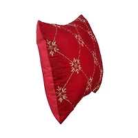 20" x 14" Burgundy Embroidered Snowflakes Throw Pillow by Ashland®