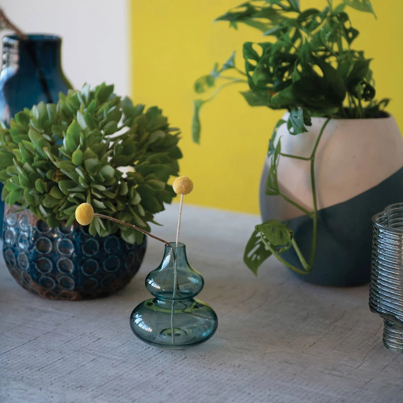 Hello Honey® 5" Blue Glass Vase