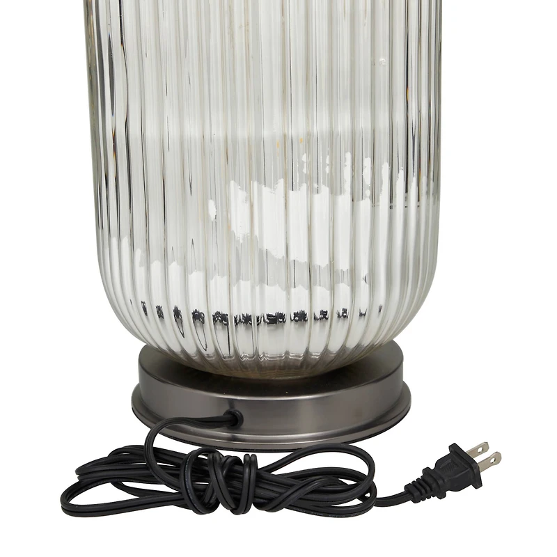 Grey Glass Modern Accent Lamp, 16" x 16" x 27"