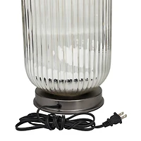 Grey Glass Modern Accent Lamp, 16" x 16" x 27"