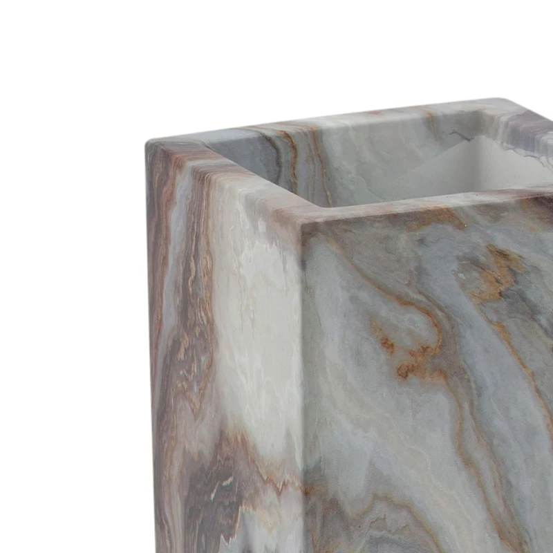 Elle Décor Square Gray Agate Tumbler