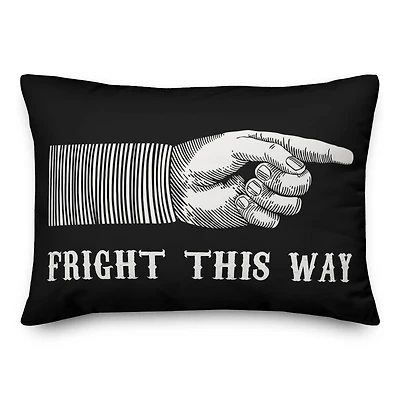Fright This Way Throw Pillow