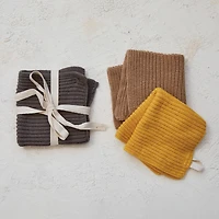Hello Honey® 10.5" Cotton Knit Dishcloth with Loop Set