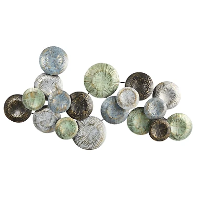 5ft. x 2.5ft. Embossed Metal Disc Wall Art Decor