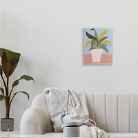 Stupell Industries Indoor Potted Plant Soft Green Blue Red Wall Plaque