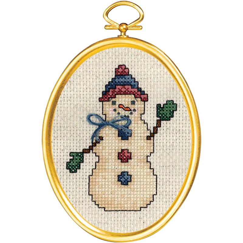 Janlynn® Friendly Snowman with Frame Counted Cross Stitch Kit
