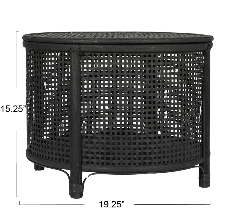 Hello Honey® Round Bamboo & Rattan Accent Table