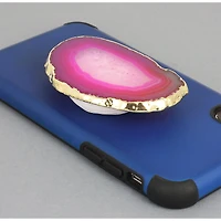 Agate Slice Gold Trim Phone Grip
