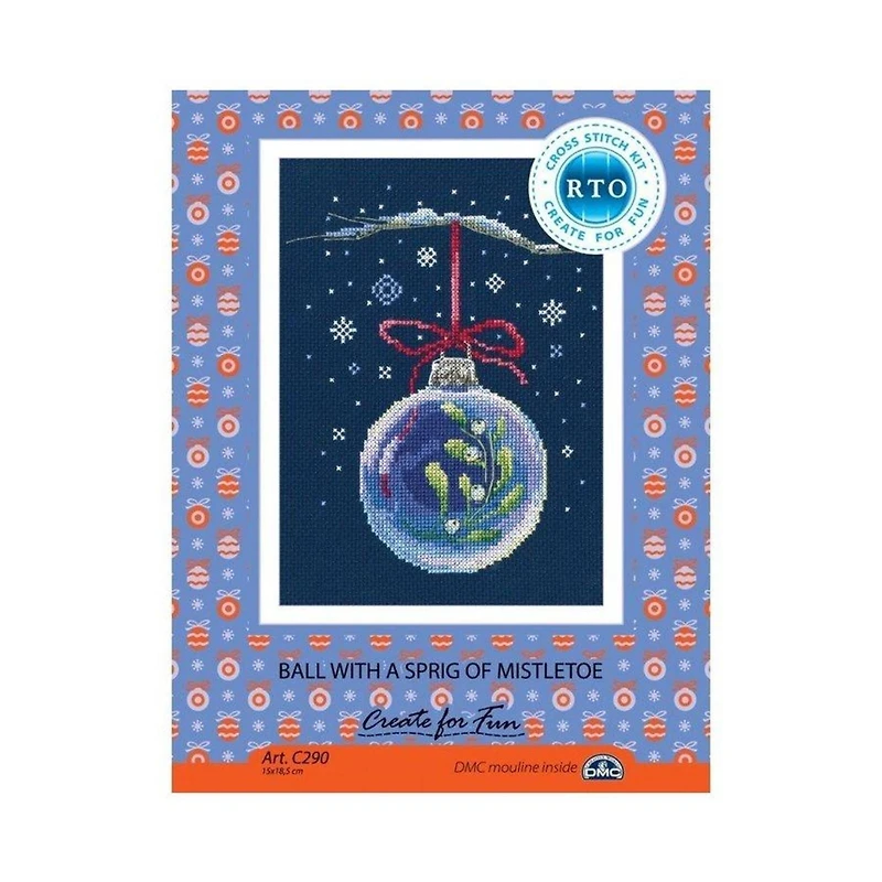RTO Ball with a Sprig of Mistletoe Counted Cross Stitch Kit