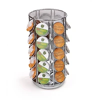 Mind Reader 35 Capacity Rotating Silver Metal Carousel Coffee Pod Holder