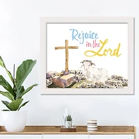 Rejoice In The Lord 20" x 16" White Framed Print Under Plexiglass