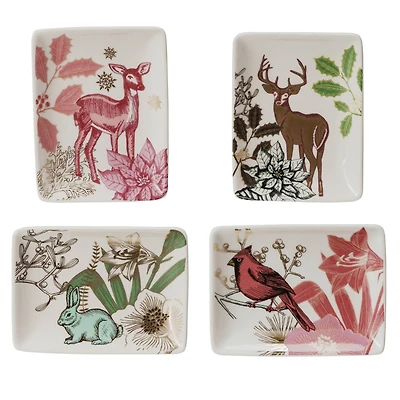 Hello Honey® Multicolor Fauna & Flora Pattern Stoneware Dish Set