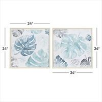 CosmoLiving by Cosmopolitan Set of 2 Blue Canvas Wall Art 24", 24"