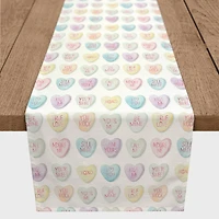 90" Poly Twill Be Mine Candy Hearts Table Runner